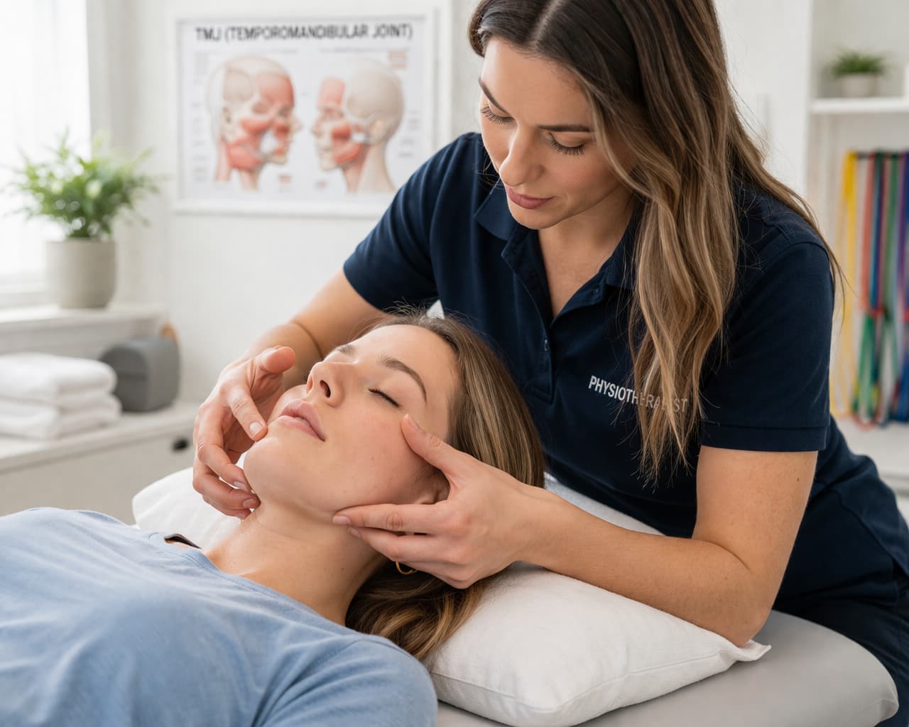 TMJ physiotherapy treatment improving jaw movement and reducing pain